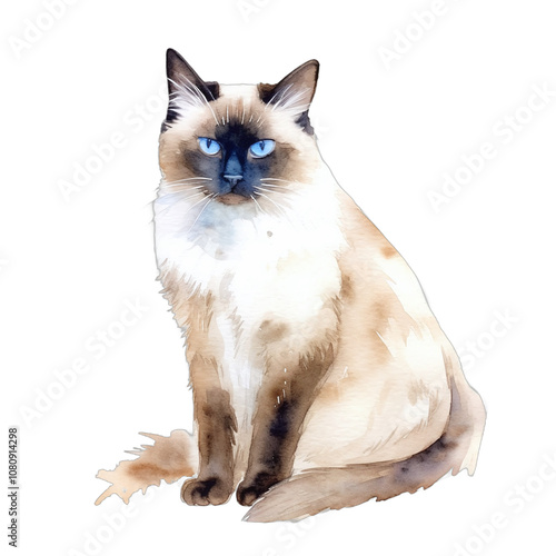 Siamese Cat with Blue Eyes photo