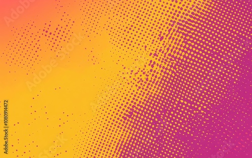 Wallpaper Mural A flat design-style vector illustration showcasing an abstract orange and pink gradient background, enhanced with halftone dots.  Torontodigital.ca