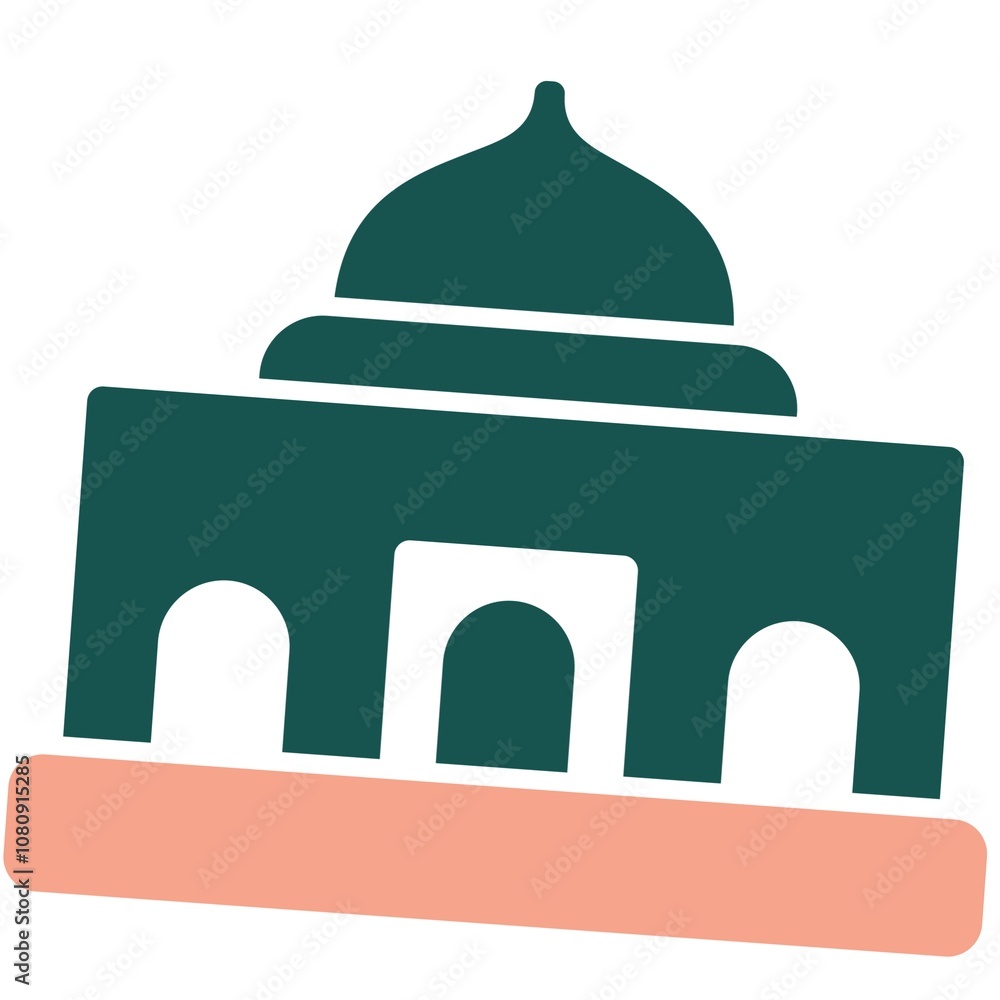 Graphical Mosque Design with white Background Graphical Mosque Design with white Background