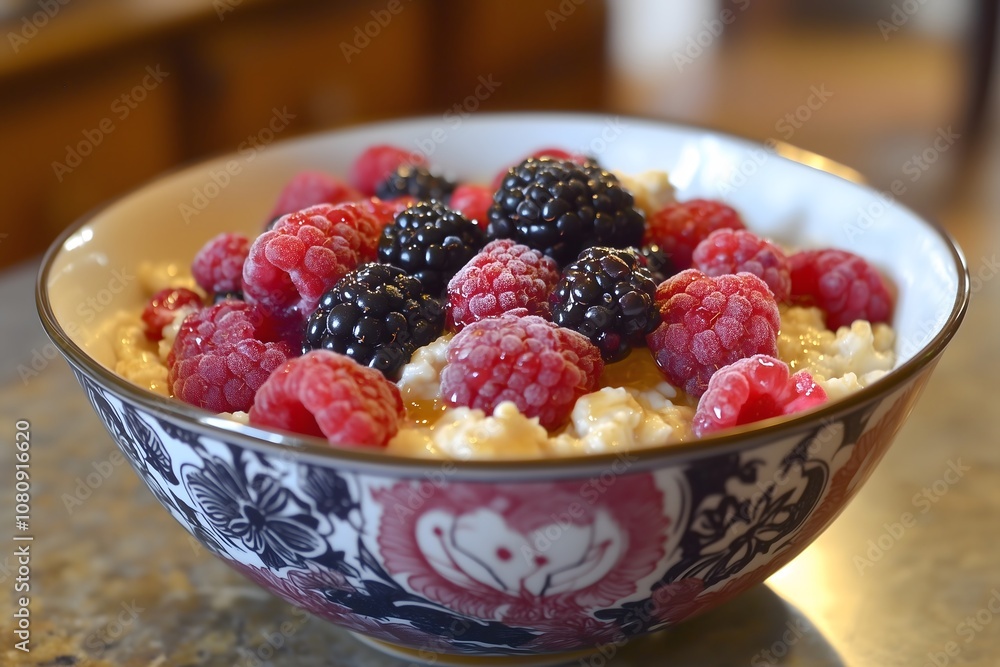Oatmeal with fresh berries and honey Oatmeal with fresh berries and honey