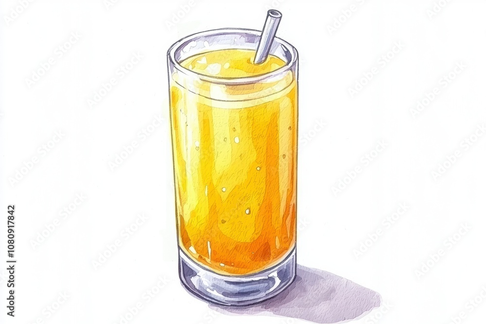 Bright and Refreshing Juice in a Glass with a Straw, Perfect for Summer Days, Vibrant Color and Inviting Texture, Ideal for Healthy Lifestyle Promotion Bright and Refreshing Juice in a Glass with a Straw, Perfect for Summer Days, Vibrant Color and Inviting Texture, Ideal for Healthy Lifestyle Promotion