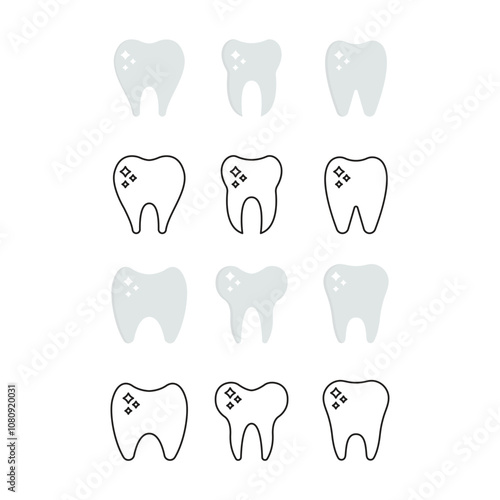 Teeth Icon Set Vector Design.