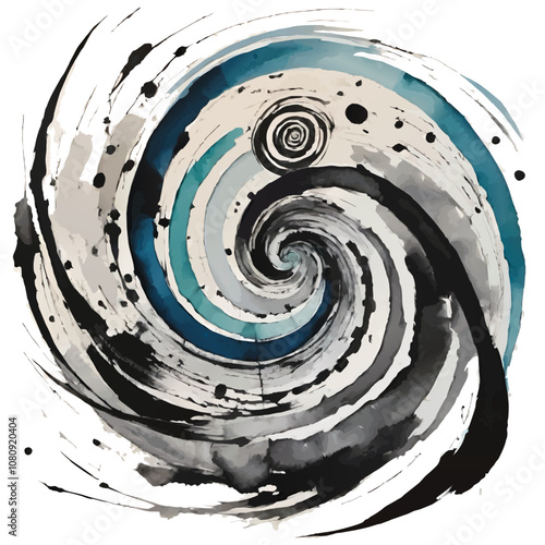 abstract watercolor spiral splash pattern