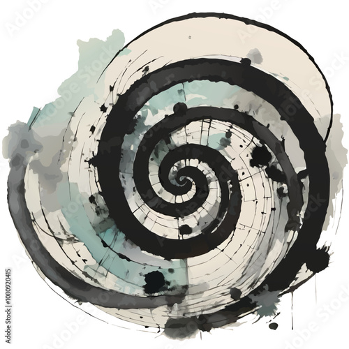 abstract watercolor spiral pattern