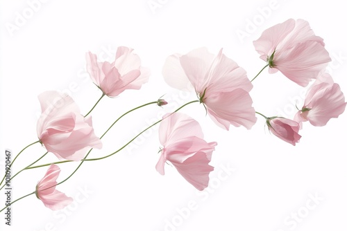 Delicate Pink Flowers in Bloom: A Whimsical Floral Photography