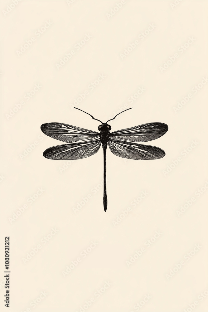 Illustration of a wasp with an emphasis on simplicity and wing detail. Illustration of a wasp with an emphasis on simplicity and wing detail.