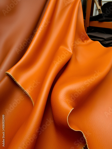 samples of tanned leather for sale in the tannery specializing i photo