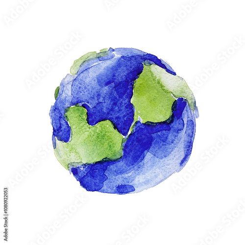 earth globe watercolor isolated he they bring in transparent background