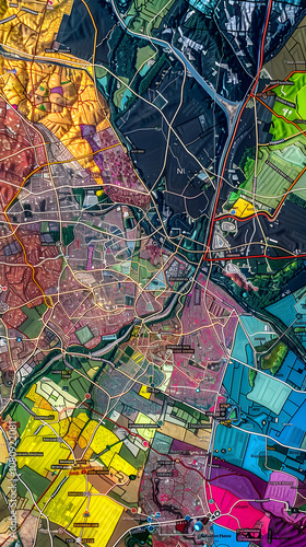 Detailed and Colour-Coded Map of NW Postcode Area in the UK photo