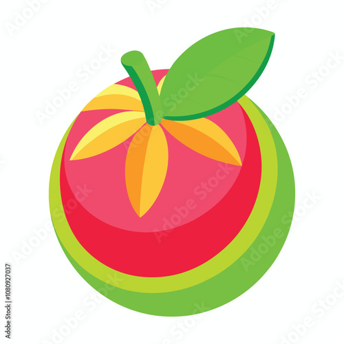 3d rendering of dynamic and colorful guava vector