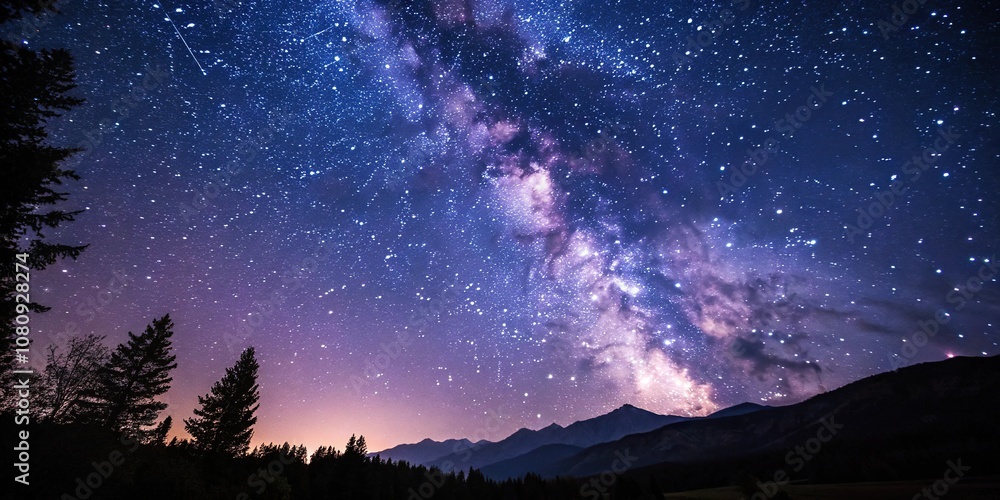 A stunning image of a star-filled night sky with shades of indigo and purple, stardust, dark blue, night sky, galaxy A stunning image of a star-filled night sky with shades of indigo and purple, stardust, dark blue, night sky, galaxy