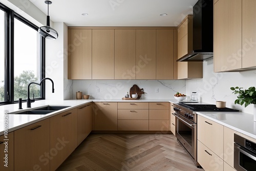 Luxury Scandinavian Kitchen Design Featuring Sleek Minimalist Style and Contemporary Appliances