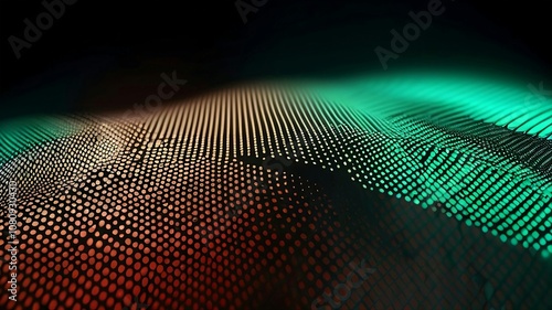 Fluorescent abstract mesh-like background with dotted surface. Author Artist Nadia Russ.