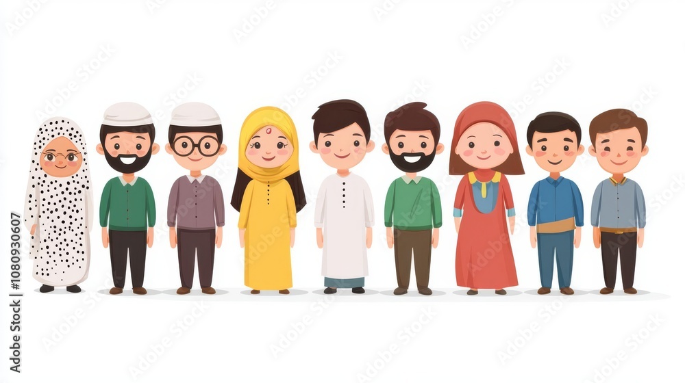 Diverse group of people in traditional clothing. Diverse group of people in traditional clothing.