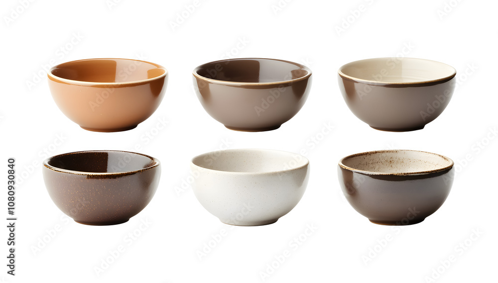 Set of empty bowls on a transparent background. isolated background. Set of empty bowls on a transparent background. isolated background.