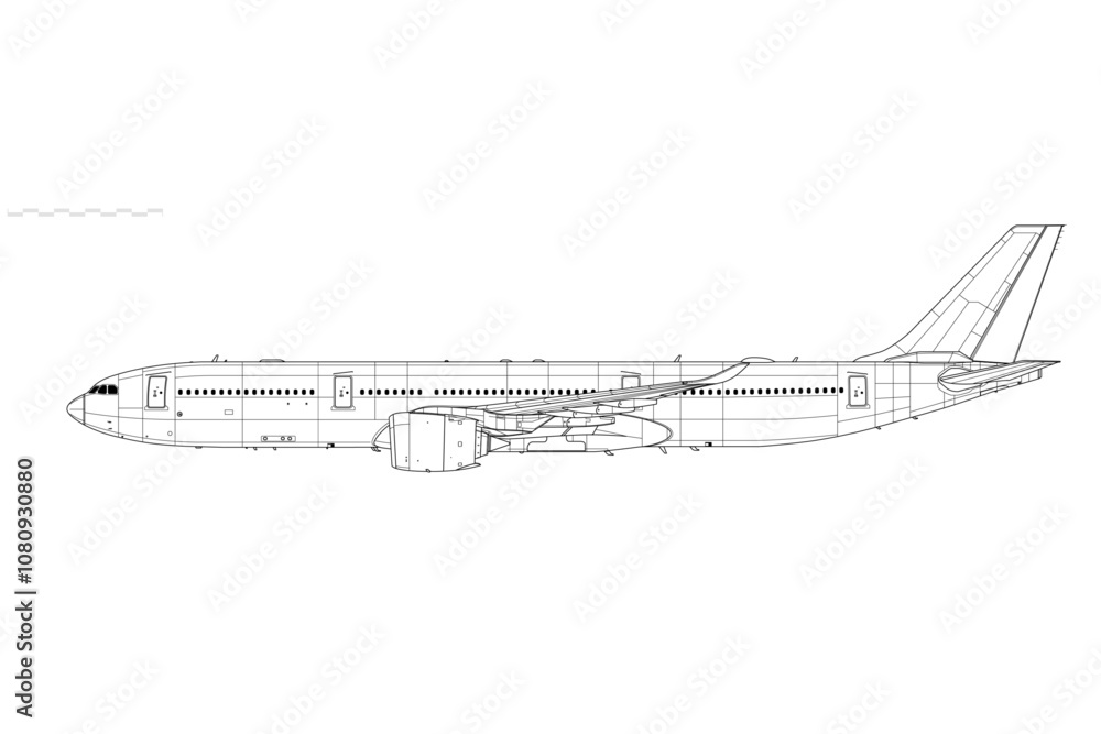 Airbus A330 900 NEO Vector Drawing Of Wide body Long Range Airliner Airbus A330 900 NEO Vector Drawing Of Wide body Long Range Airliner