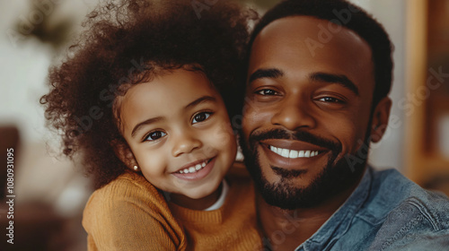 Father and daughter share a heartwarming moment at home, reflecting the beauty of family connections and joyful parenting