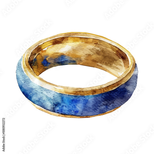 A watercolor drawing of a Wedding Band, isolated on a white background. Wedding Band vector.