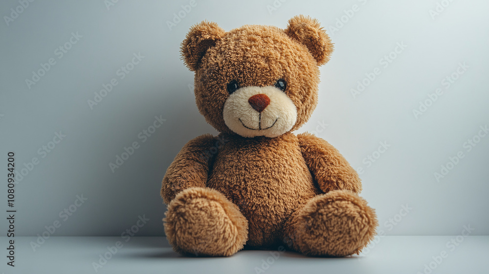 Fototapeta premium Sweet Plush Teddy Bear in Soft Colors perfect for adding warmth to any space.