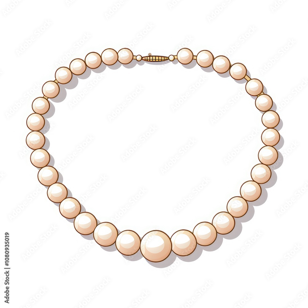 Obraz premium Elegant Pearl Necklace with Round Beads Showcasing Timeless Beauty and Grace for Jewelry Enthusiasts and Fashion Lovers in Minimalist Style