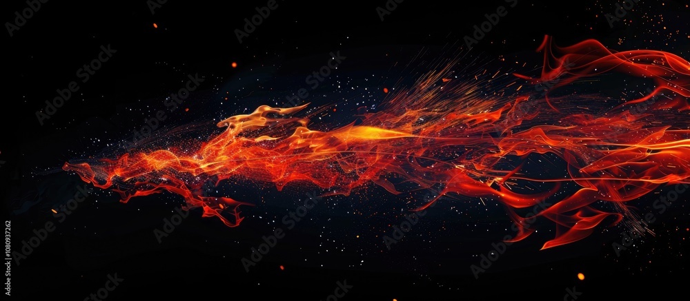 Flame Of Fire On A Black Background Flame Of Fire On A Black Background