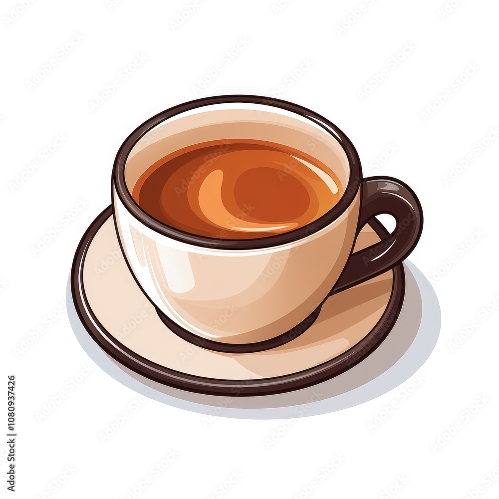 Warm and Inviting Cup of Coffee with Saucer, Perfect for Morning Boost, Cafes, Relaxation, or Cozy Home Vibes, Illustrated Style for Coffee Lovers Warm and Inviting Cup of Coffee with Saucer, Perfect for Morning Boost, Cafes, Relaxation, or Cozy Home Vibes, Illustrated Style for Coffee Lovers