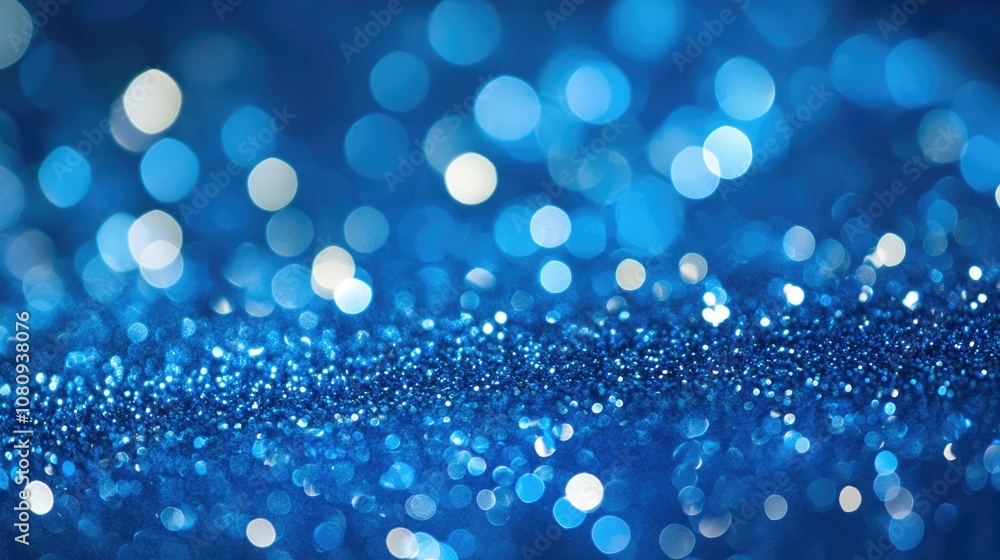 Abstract blue glitter backdrop featuring shiny bokeh effects suitable for festive occasions Abstract blue glitter backdrop featuring shiny bokeh effects suitable for festive occasions