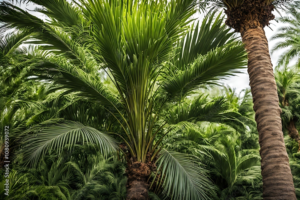 Fototapeta premium Date palm bearing fruit, Dhakiliya Region, Oman