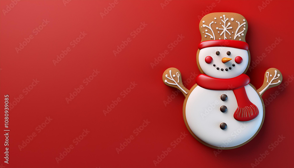 Christmas realistic 3d gingerbread cookies shape of cute snowman. Xmas food sweets baking isolated on white background. vector illustration Christmas realistic 3d gingerbread cookies shape of cute snowman. Xmas food sweets baking isolated on white background. vector illustration