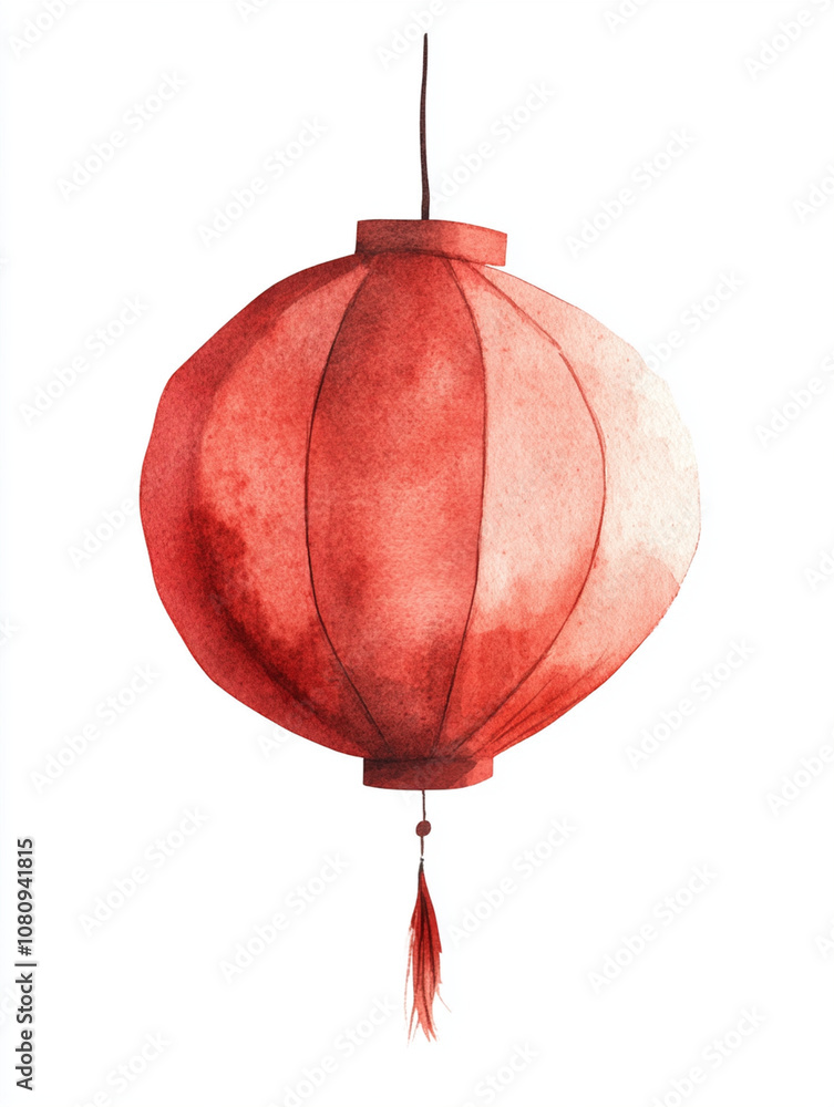 Obraz premium Red paper lantern, traditional decoration for Lunar New Year celebrations