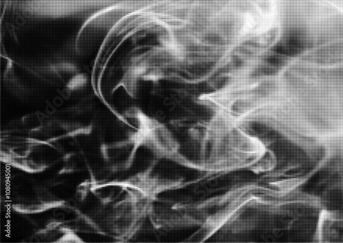 Halftone vector smoke texture with a transparent background