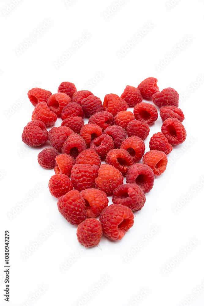 Heart shaped with raspberries. Heart shaped with raspberries.
