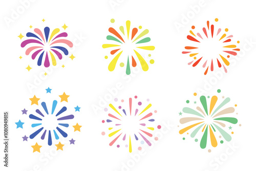 Fireworks sign, anniversary, beautiful, birthday, bright, explosive icon. Vector illustration design on white background.