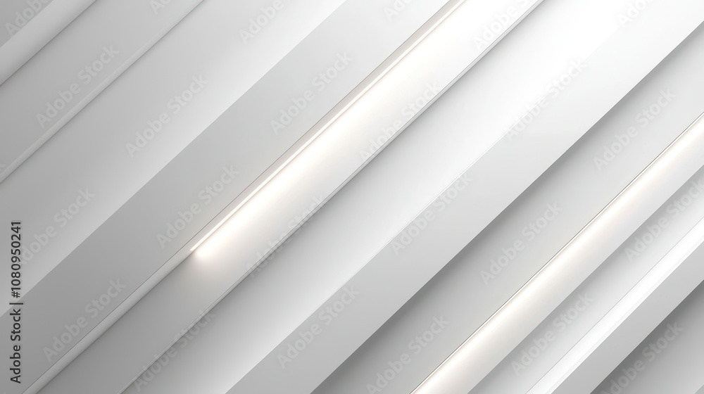 Obraz premium Minimal geometric white light background abstract design with clean lines.