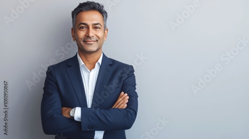 Confident Man in a Suit with Arms Crossed