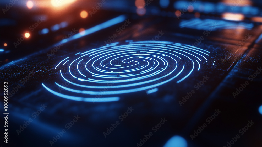 glowing light lines of biometric scan glowing light lines of biometric scan