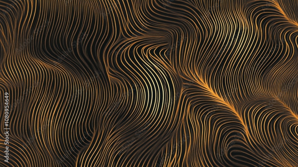 Abstract Golden Lines - Modern Digital Art Abstract Golden Lines - Modern Digital Art