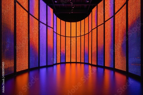 Vibrant Light Display in Stunning Shades of Orange and Indigo photo