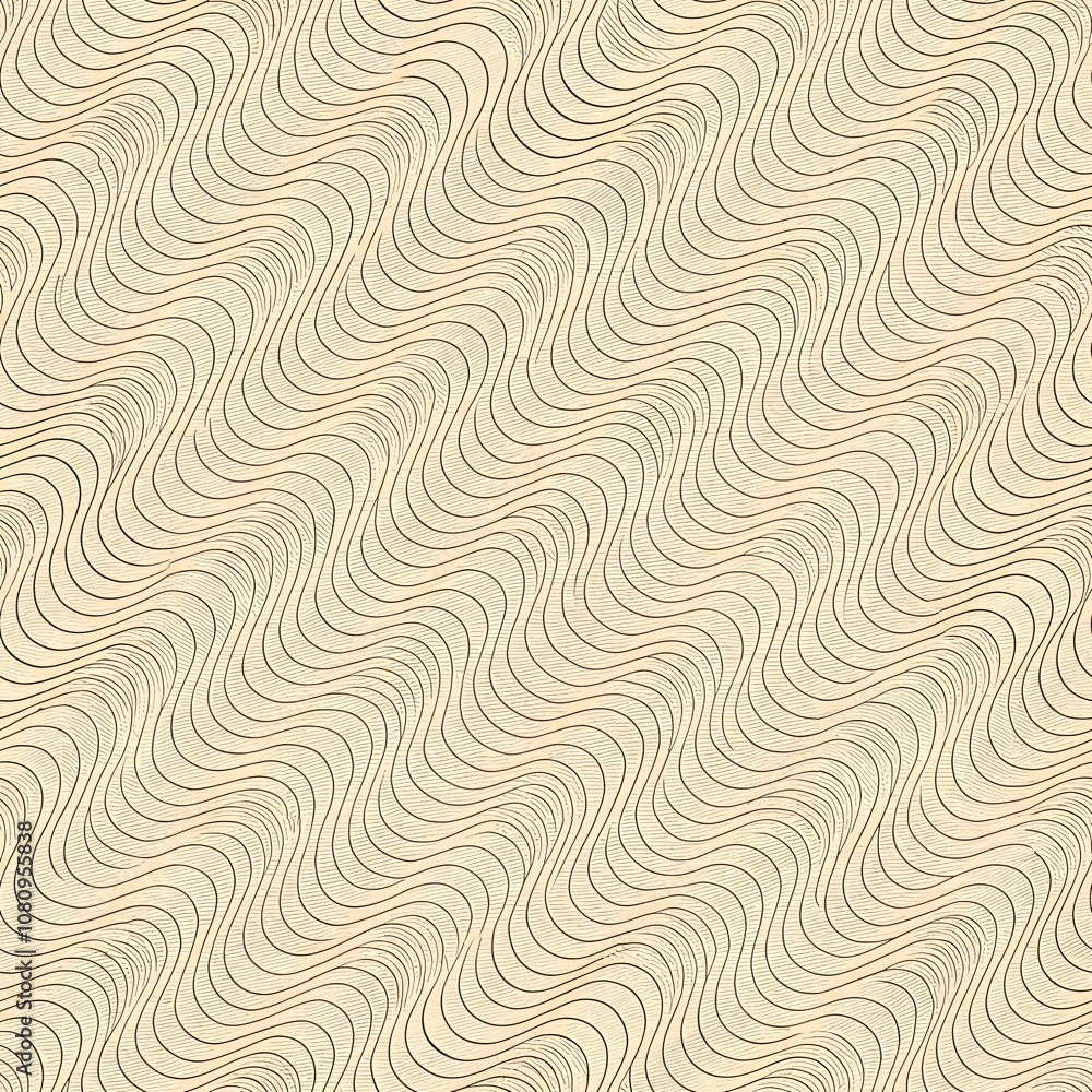 Soft Beige Wavy Line Pattern. Perfect for: Interior decor shows, art events Soft Beige Wavy Line Pattern. Perfect for: Interior decor shows, art events