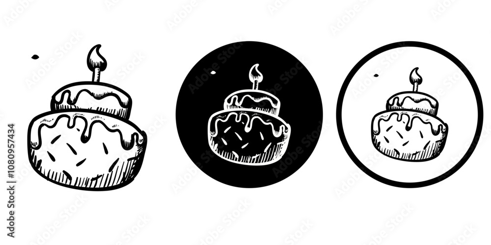 Happy birthday vectors icon set Happy birthday vectors icon set