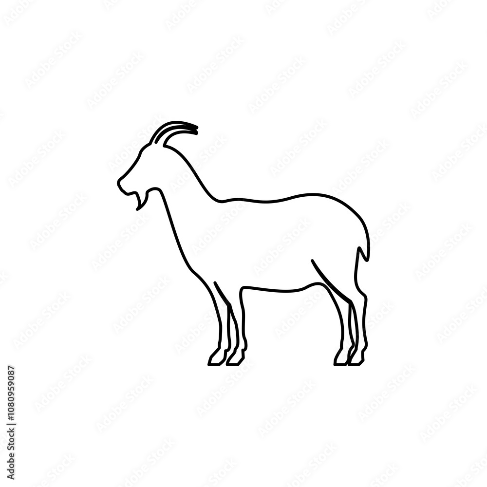 Goat line icon Goat line icon