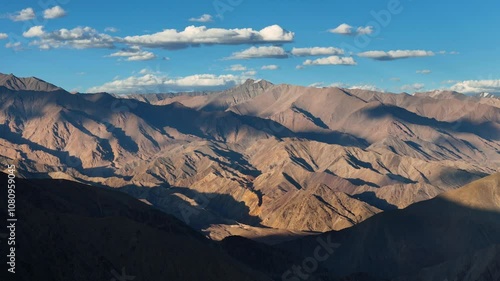 Aerial drone shot of moonland strucutre in Lama Yuru in Kargil Ladakh photo