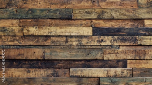 Reclaimed wood wall paneling texture with natural and rustic features.