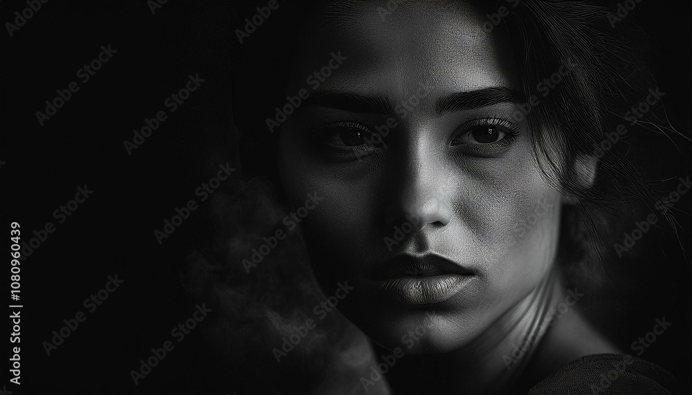woman portrait dark black to red lipstick on lips woman portrait dark black to red lipstick on lips