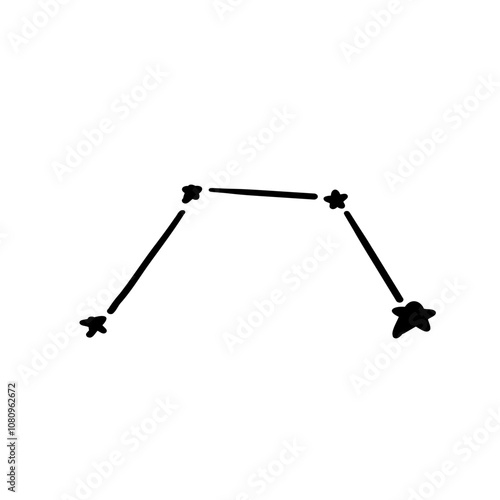 constellation name Mensa illustration on transparency background