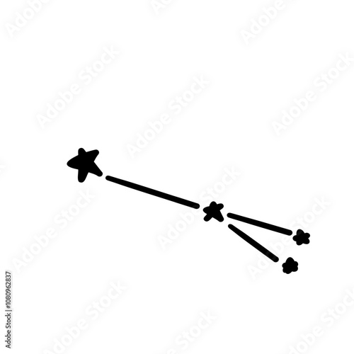 constellation name sagitta illustration on transparency background