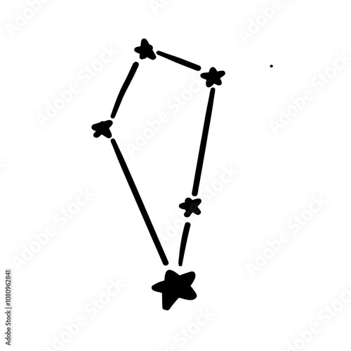 constellation name sculptor illustration on transparency background