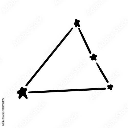 constellation name triangulum australe illustration on transparency background