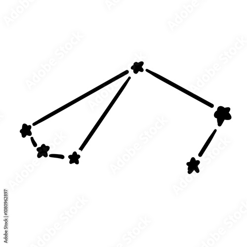 constellation name tucana illustration on transparency background