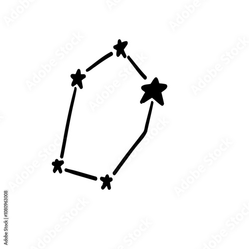 constellation name auriga illustration on transparency background